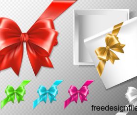 Colorful bow with gift boxs illustration vector
