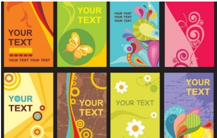 Colorful card templates design vectors
