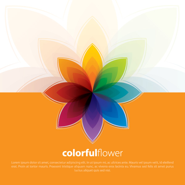Colorful flower background vector set