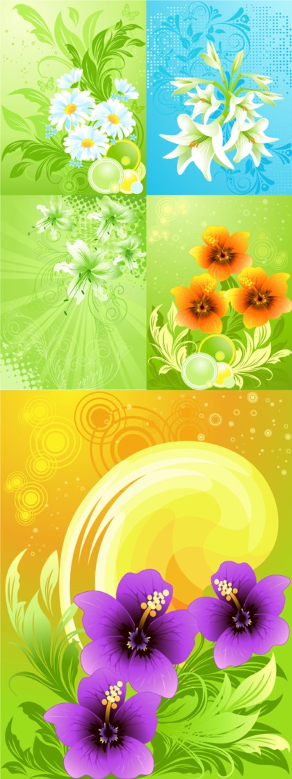 Colorful flower decoration vector design