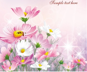 Colorful flowers background 05 vector design