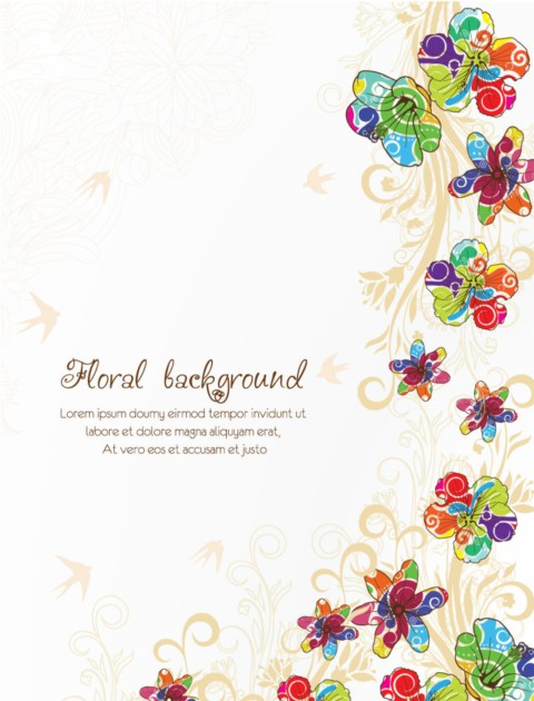 Colorful flowers set vector