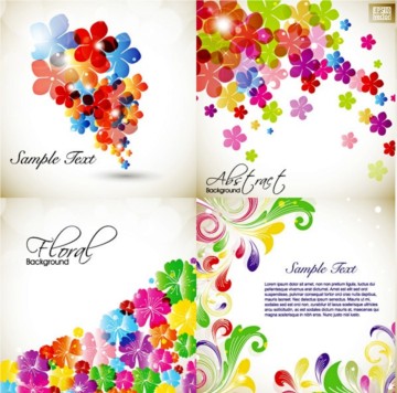 Colorful flowers vector
