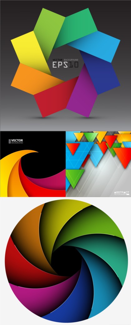 Colorful geometric background shiny vector