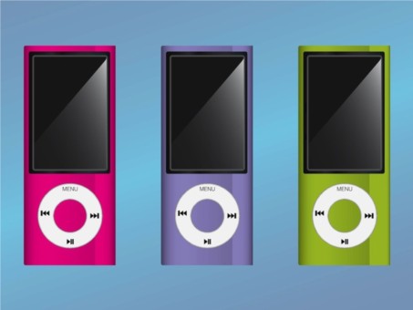Colorful iPods vector