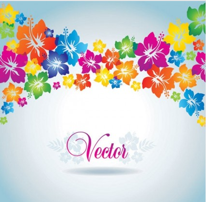 Colorful small flowers background 03 vector