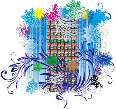 Colorful snowflakes vector