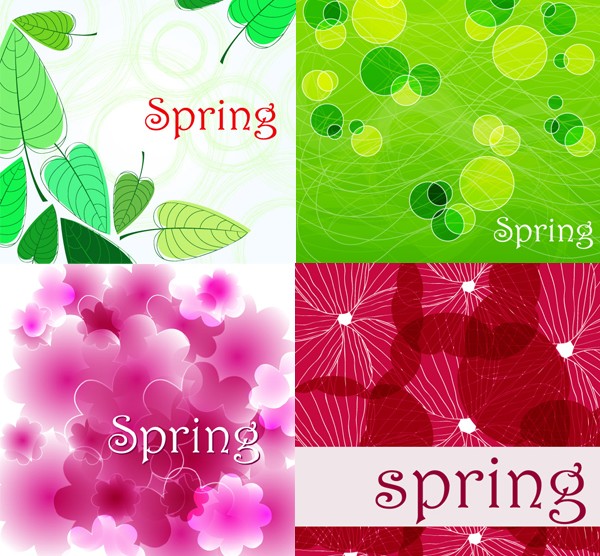 Colorful spring design elements background vector set