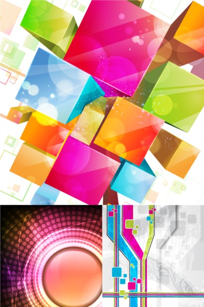 Colorful three-dimensional background vector