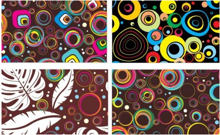 Colourful Circle Patterns vector set
