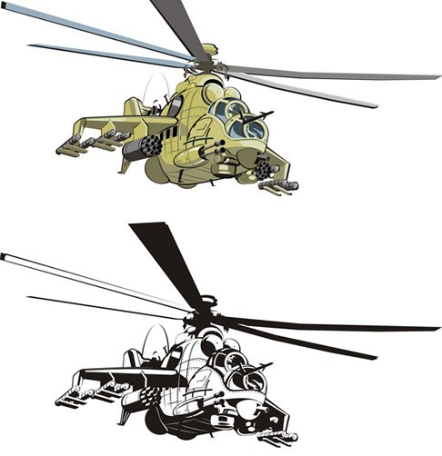 Combat helicopter vector