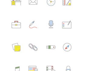 Common gray line type office supplies vector