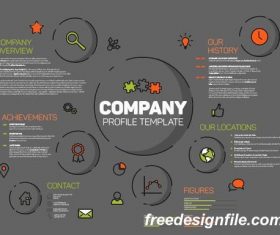 Company profile modern thinline duocol dark vector