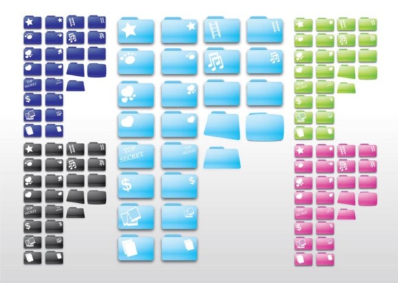 Computer Folders vector graphic
