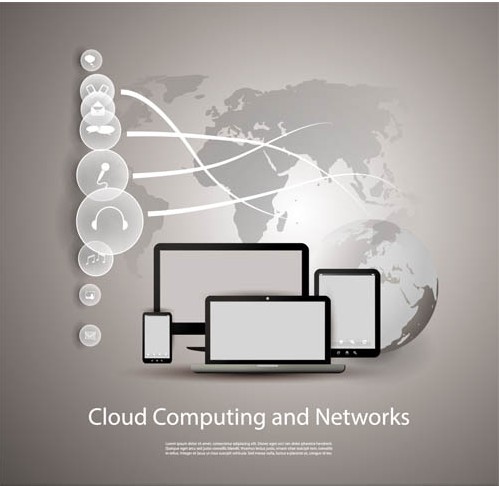 Computing Clouds art vector design