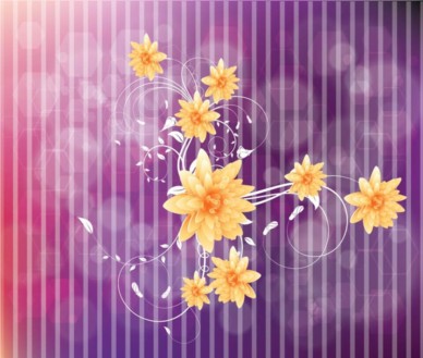 Cool Flowers background vectors material