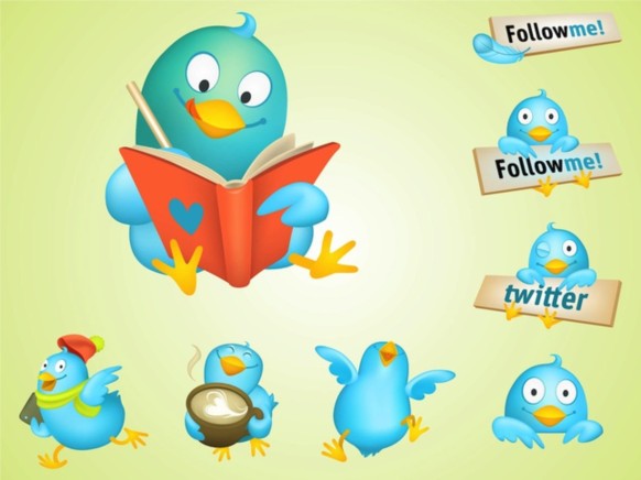 Cool Twitter Birds vector graphics