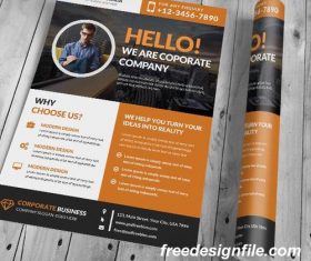 Corporate and Clean Business Flyer with Poster PSD Template