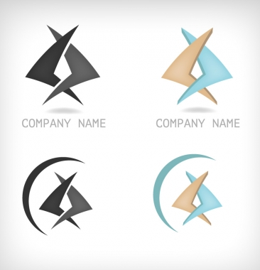 Corporate modern logo vector set