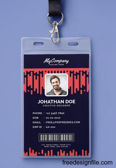 Corporate or Company Photo Identity Card PSD Template