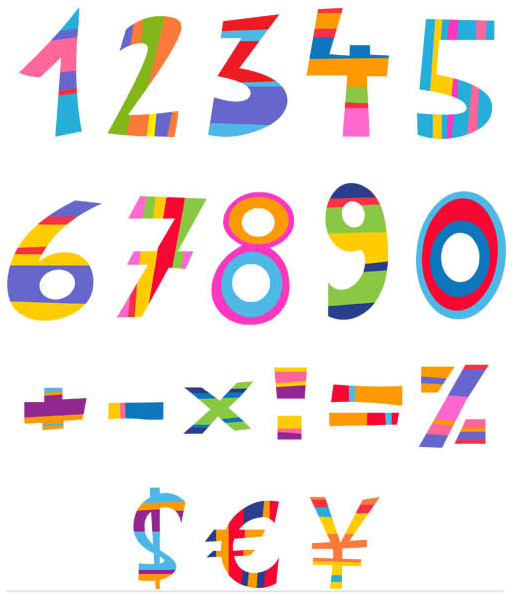 Creative Abstract Digits vector