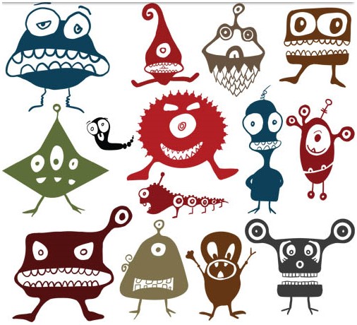 Creative Cute Monsters vector