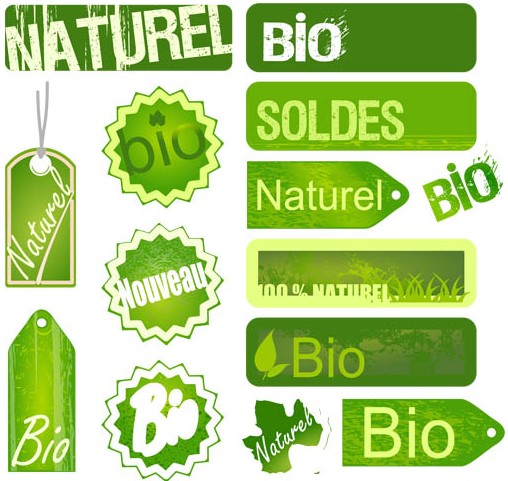 Creative Eco Stickers vector