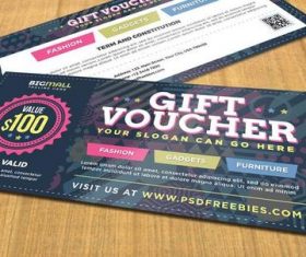 Creative Gift Voucher PSD Template Material