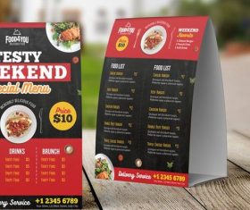 Creative Restaurant Table Tent Menu PSD Template