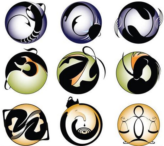 Creative Zodiac Symbols vectors material