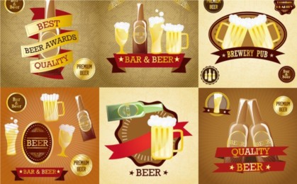 Creative beer label vector