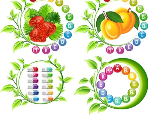 Creative vitamin with Fruit Illustration vector