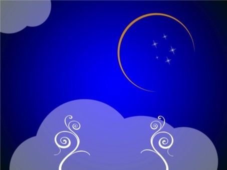 Crescent Moon Background vector graphics