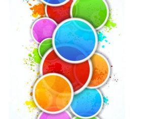 Cricle with colored grunge background vector