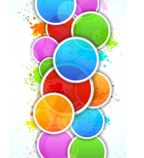 Cricle with colored grunge background vector