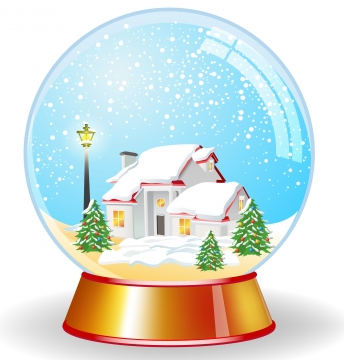 Crystal magic globe with house vector graphics