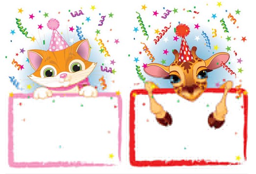 Cute Birthday Frames vector material