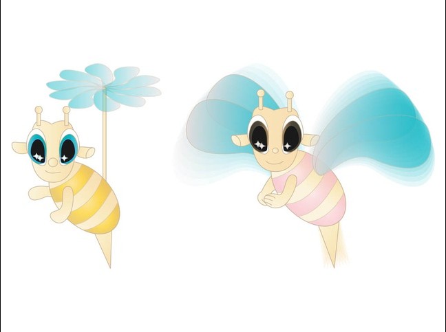 Cute Cartoon Bees vector
