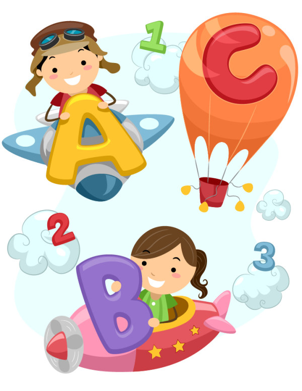 Cute Child and Alphabet 2 vector