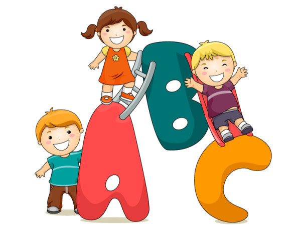 Cute Child and Alphabet 4 vector