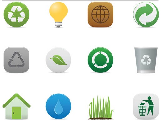 Cute Eco Style Icons vectors