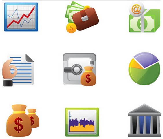 Cute Financial Icons vector