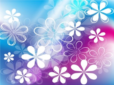 Cute Flowers Background vectors graphics
