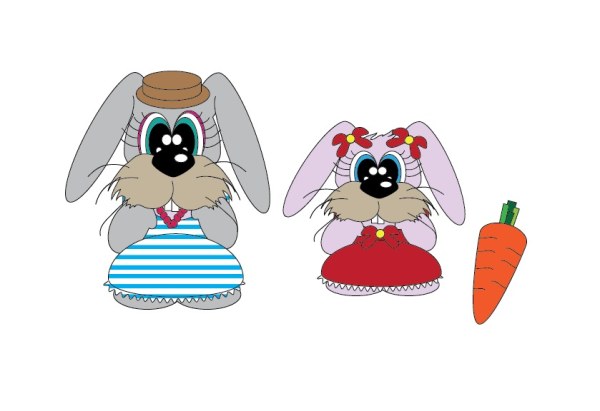 Cute Rabbit with Carrot vector