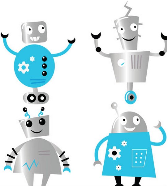 Cute Robots free design vectors