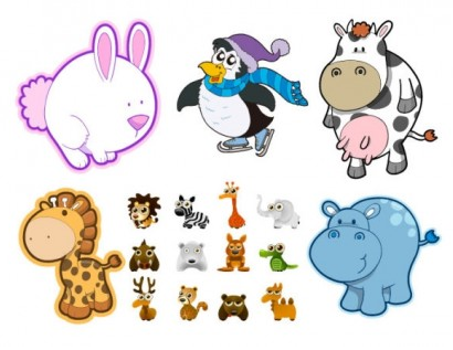Cute cartoon animals Illustration vector