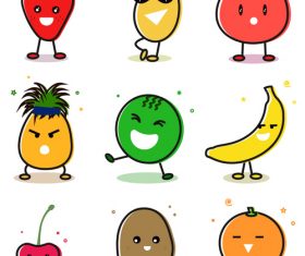 Cute cartoon fruit vector