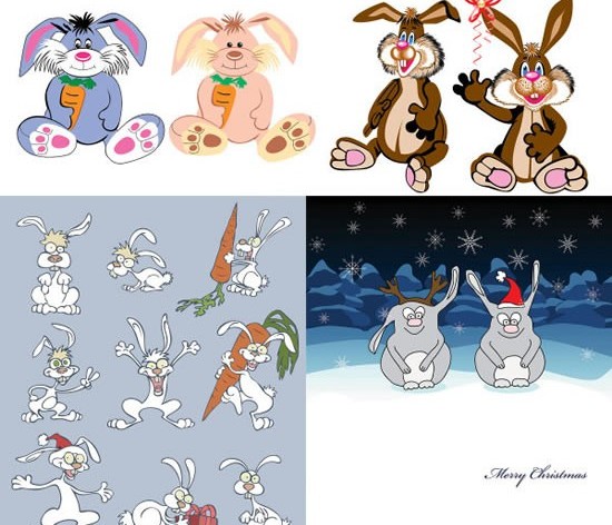 Cute cartoon rabbit image vector graphics