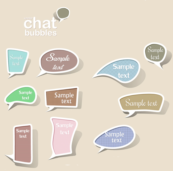 Cute chat bubbles set vector