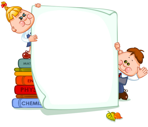 Cute children with paper school background vector 06 free download